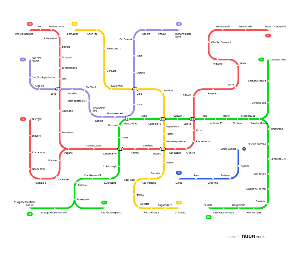 Milan Subway Map NUUA METRO