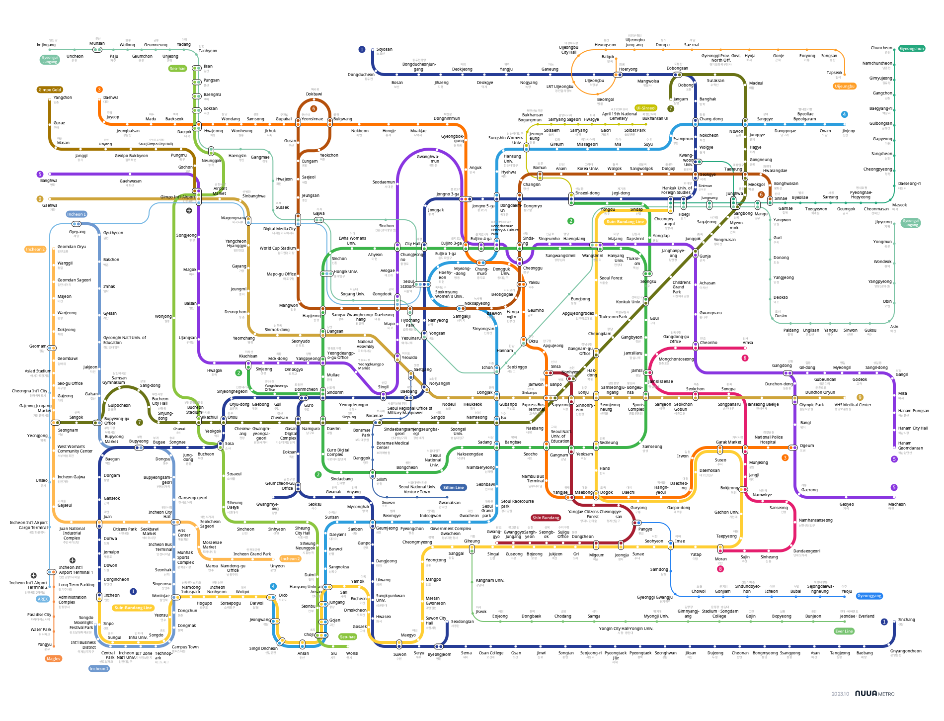 Seoul subway map - NUUA METRO